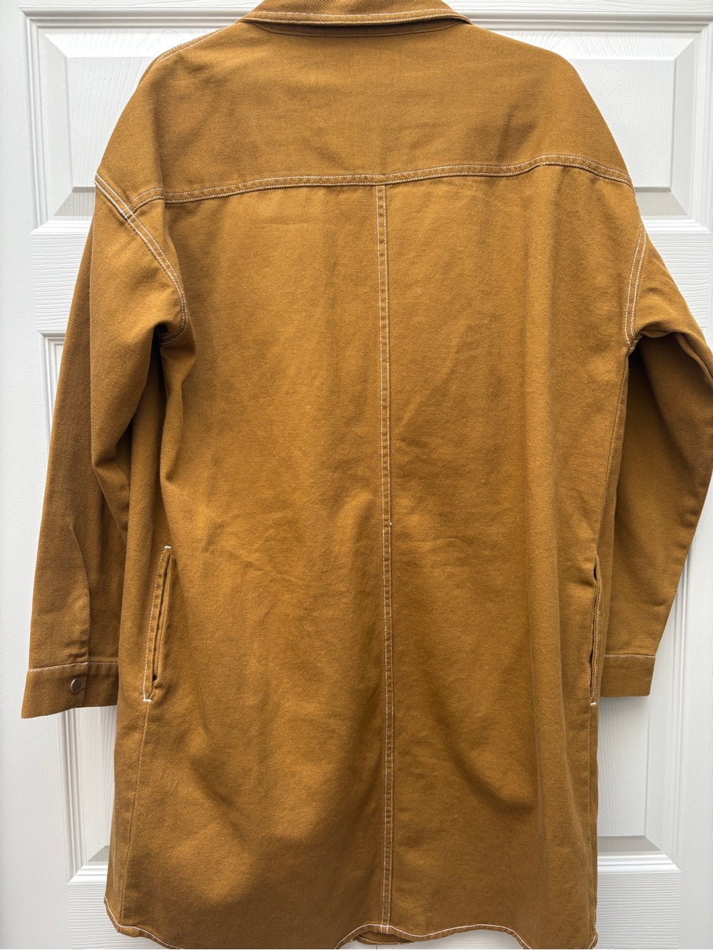 Oversized Button-Front Utility Shirt Jacket - Picture 7 of 7